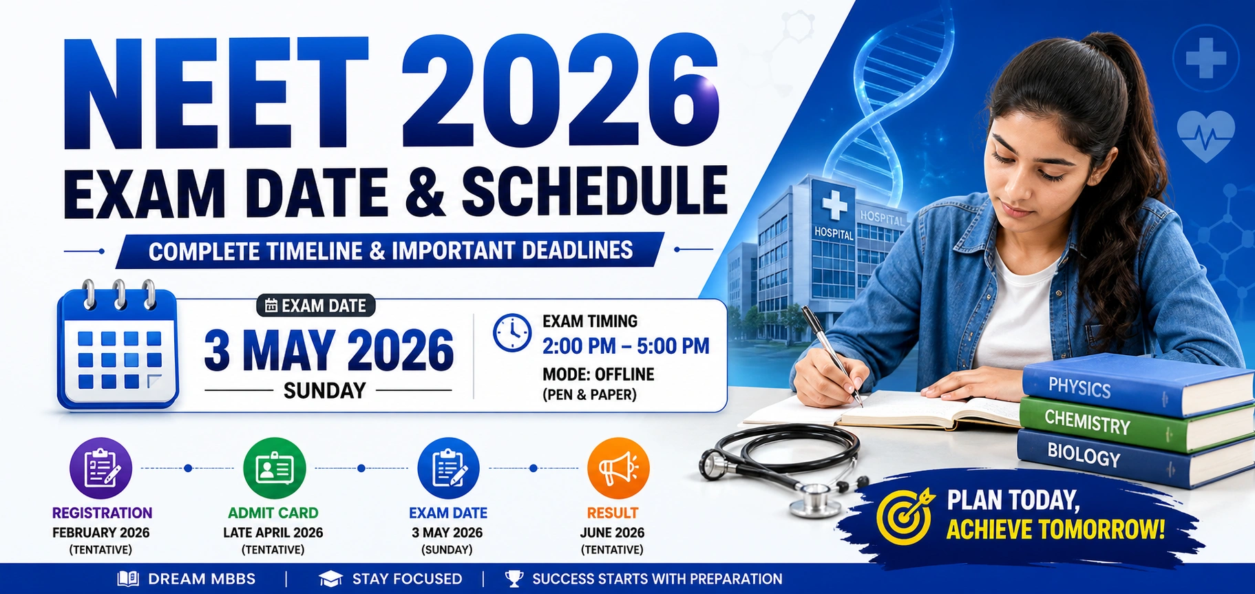 All Relevant Data on NEET 2026 Exam Date, Schedule & Important Dates